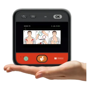 HeartSave myPAD -defibrillaattori kämmenellä