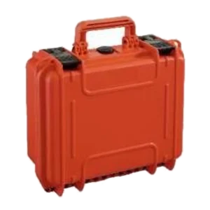 IP67-kuljetuslaukku suojaa AED-laitetta vedeltä, pölyltä ja iskuilta. Oranssi 464×366mm kenttälaukku kuljetukseen ja